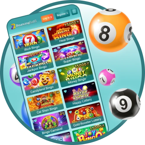 Play bingo games like iRich and Super Bingo at BouncingBall8.